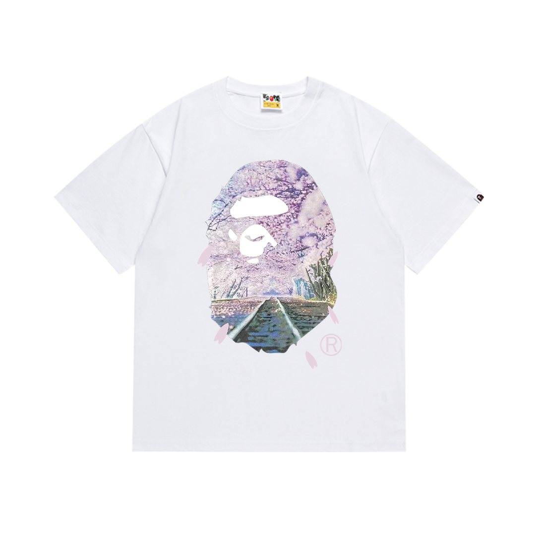 BAPE Ape Head Cherry Blossom Graphic T-Shirt — front