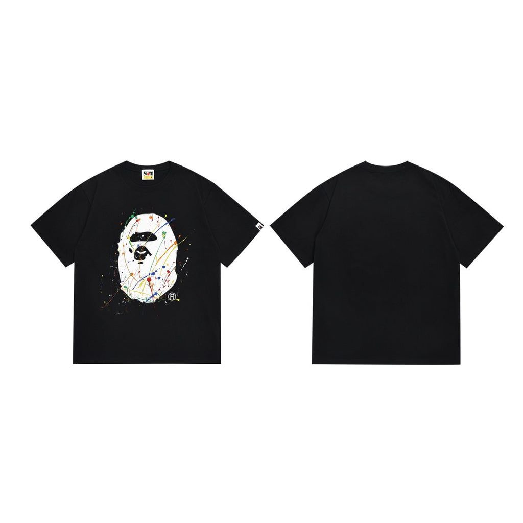 BAPE Paint-Splatter Ape Face Graphic T-Shirt — hero