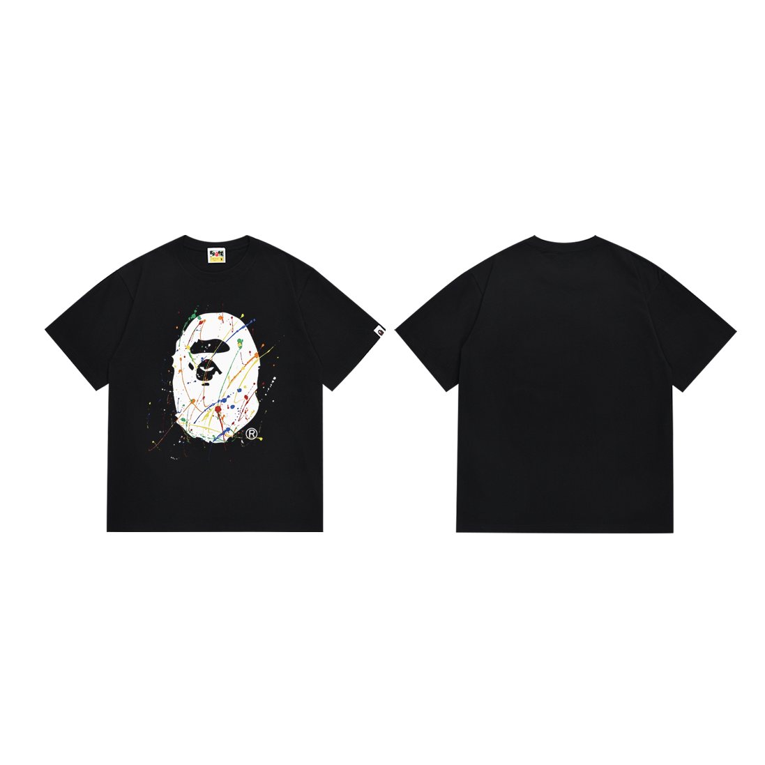 BAPE Paint-Splatter Ape Face Graphic T-Shirt — hero