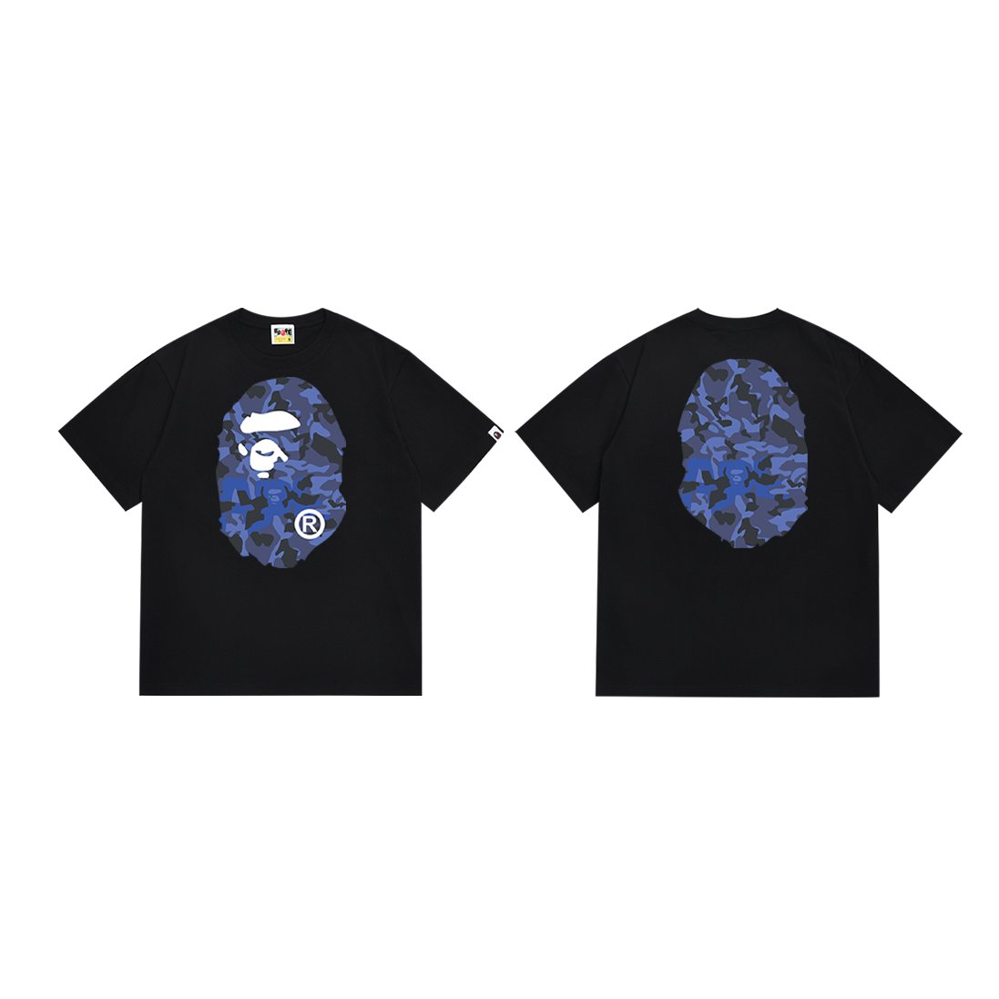 BAPE Blue Camo Ape Head Graphic T-Shirt — hero