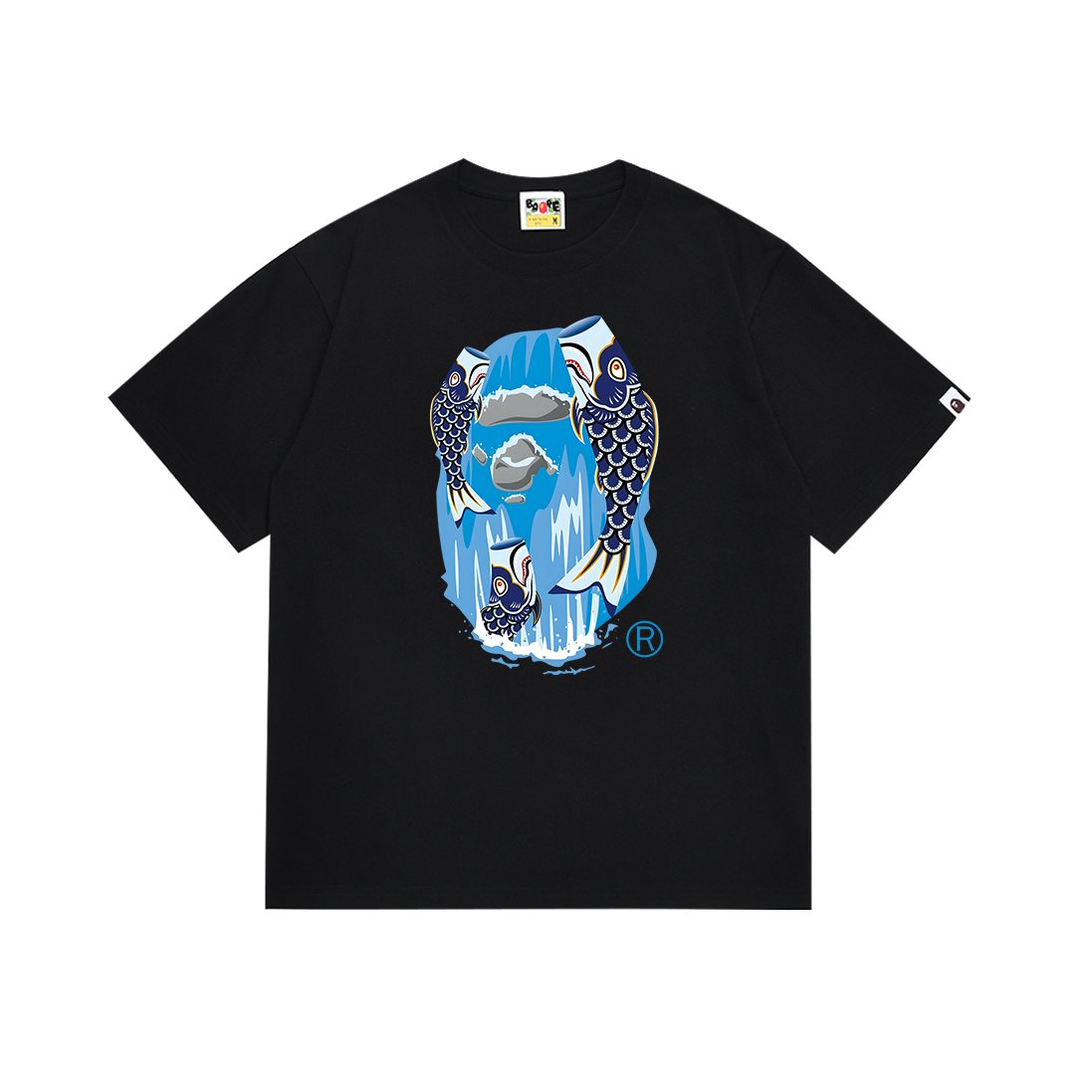 BAPE Fish Waterfall Graphic Short-Sleeve T-Shirt — front