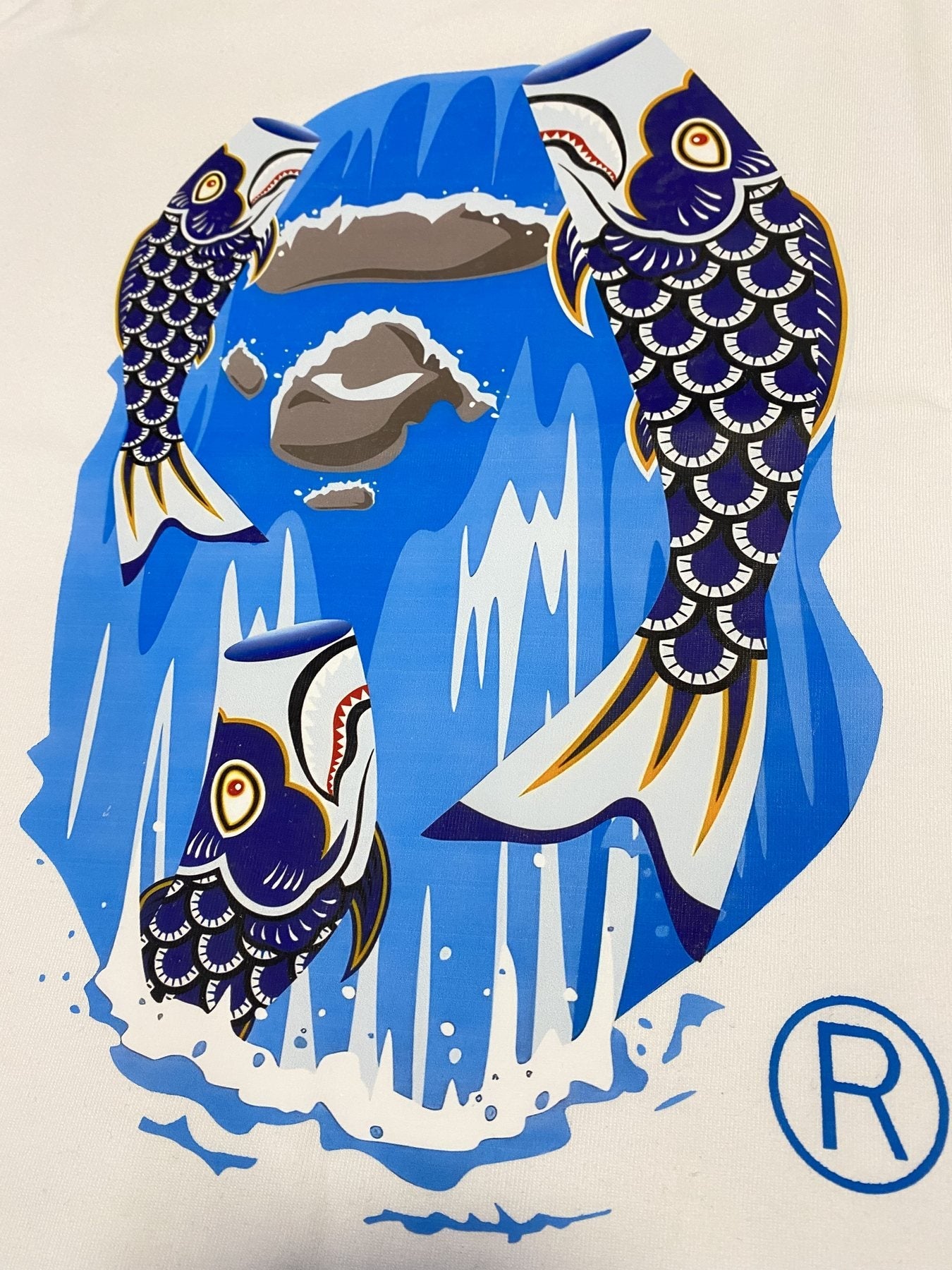 BAPE Fish Waterfall Graphic Short-Sleeve T-Shirt — detail