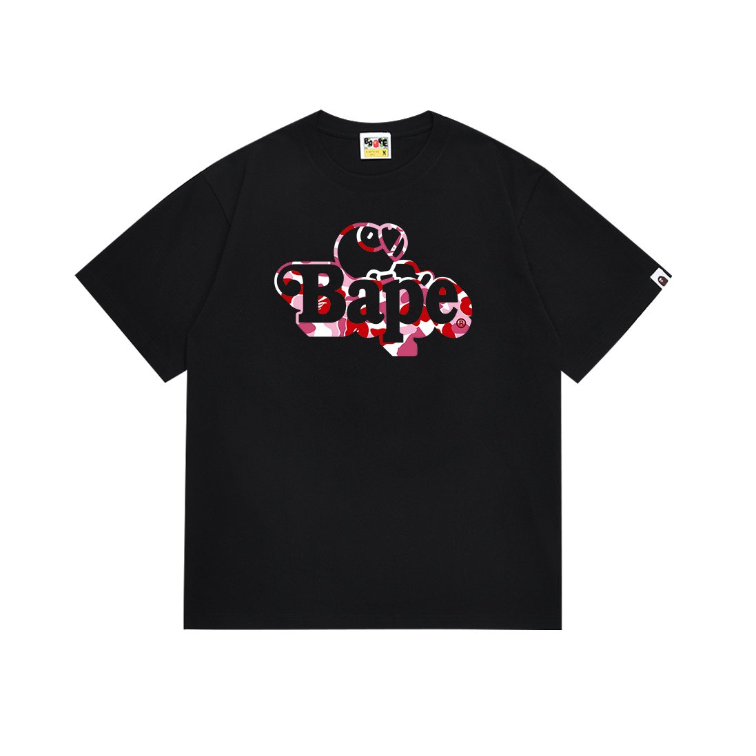 BAPE Pink Camo Graphic Short-Sleeve T-Shirt — front