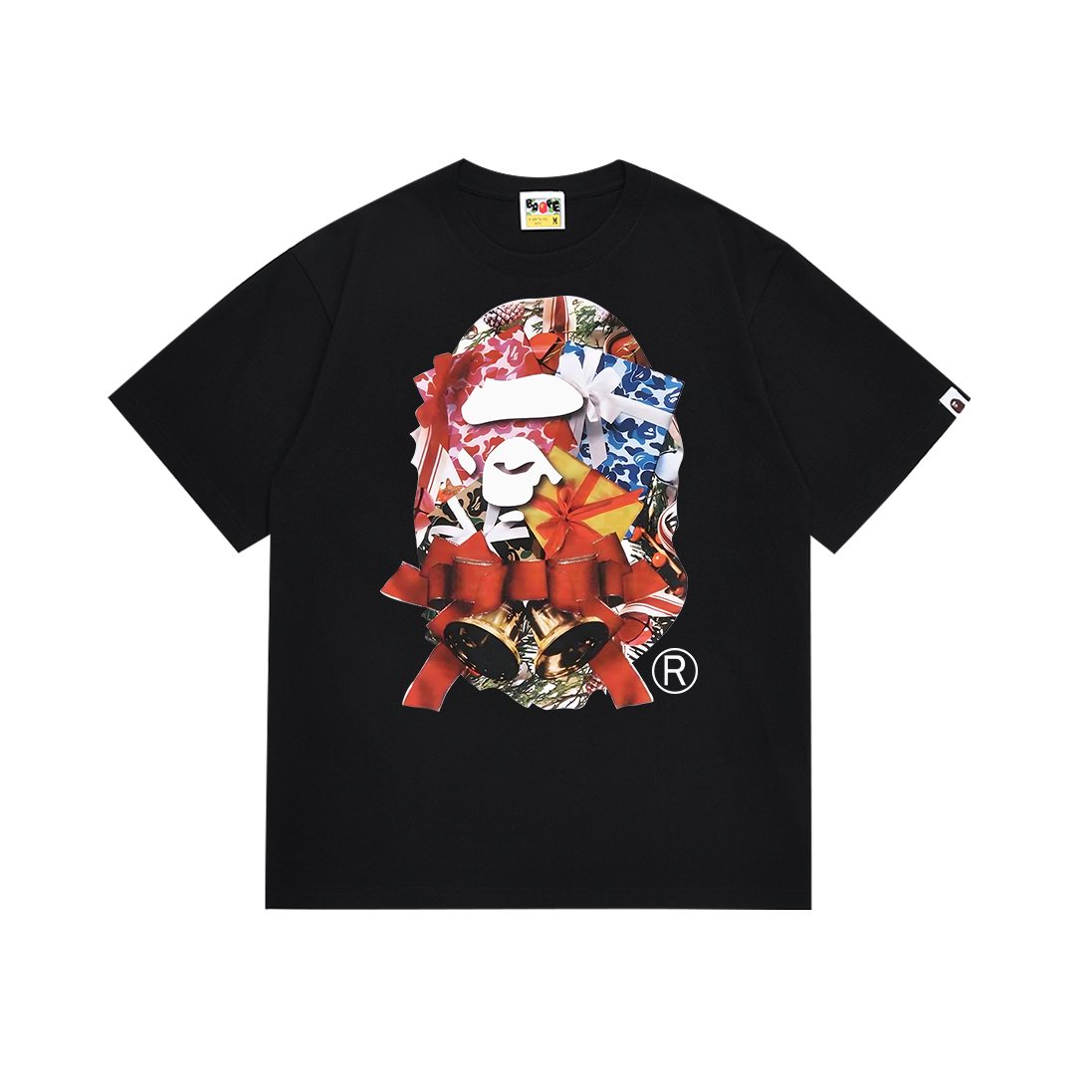 BAPE Merry Christmas Ape Head Graphic T-Shirt — front