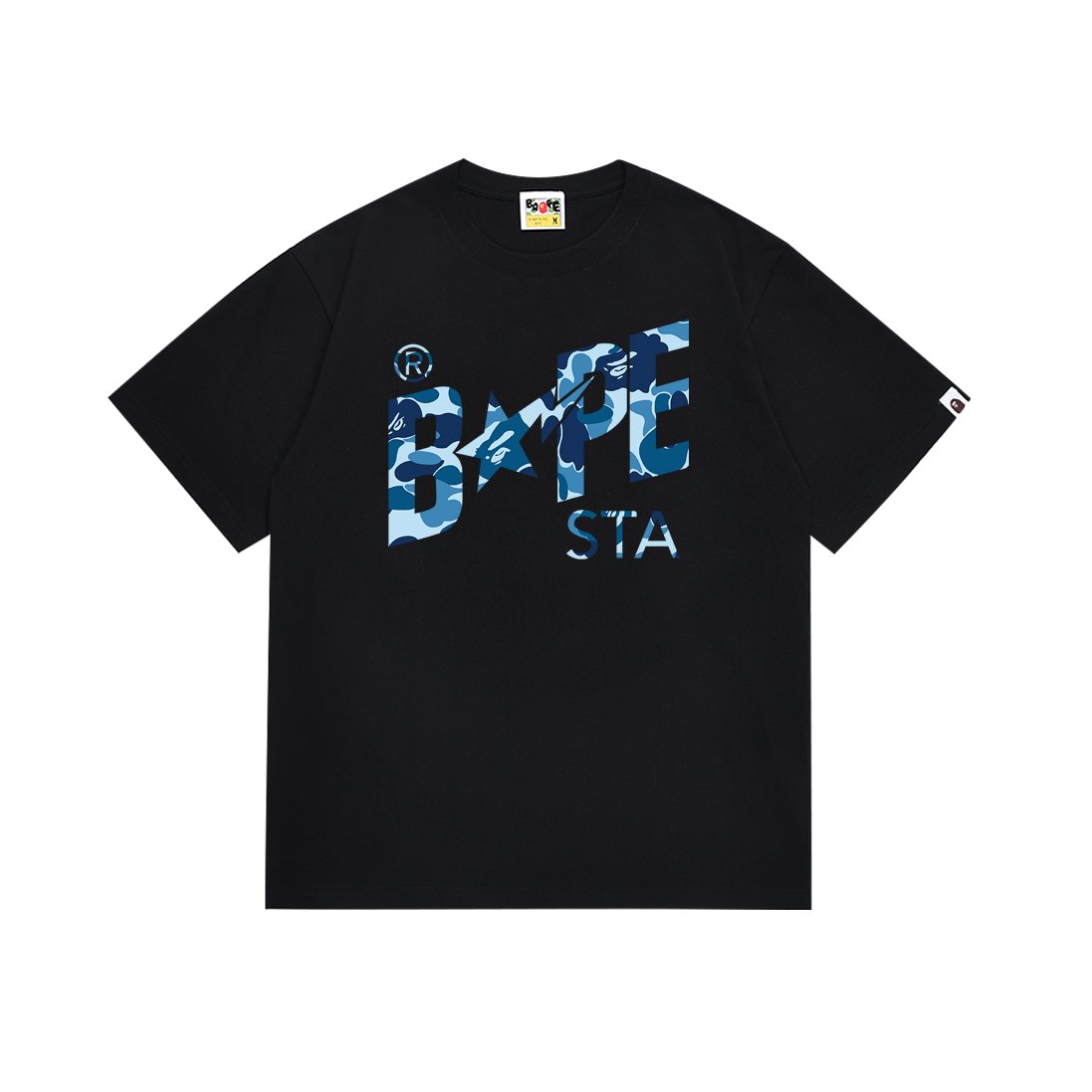 BAPE Blue Camo Star Graphic T-Shirt — front
