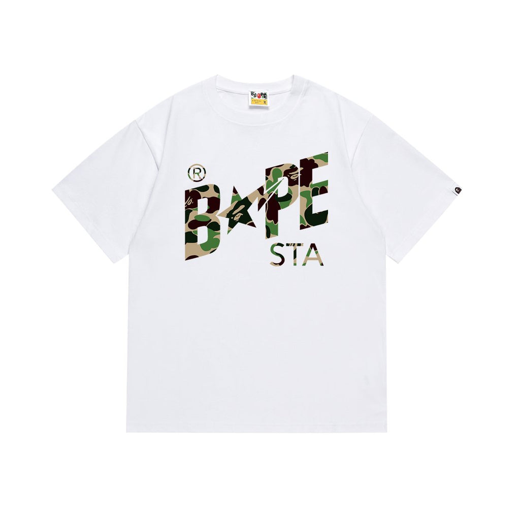BAPE Green Camo Star Graphic T-Shirt — front