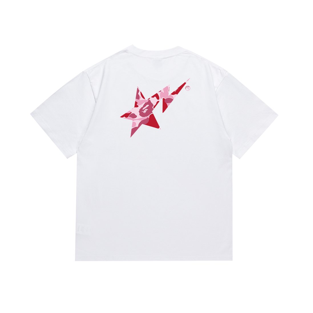 BAPE Pink/Red Camo Star Graphic T-Shirt — back