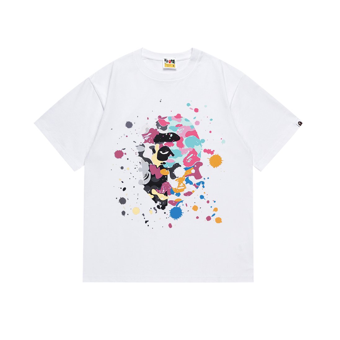 BAPE Ape Paint Splatter Graphic T-Shirt — front