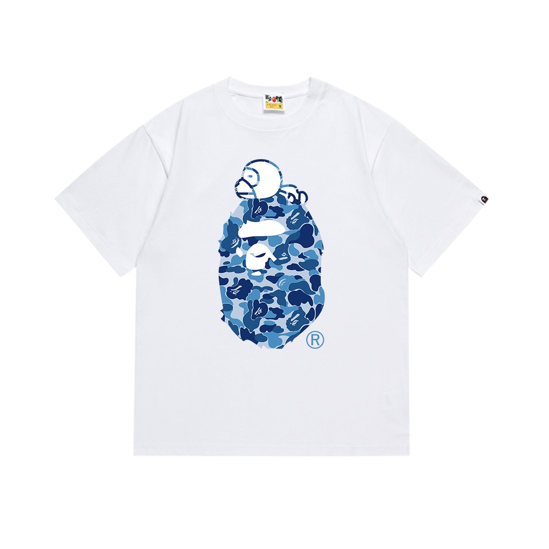 BAPE Blue Camo Ape Head Graphic T-Shirt — front