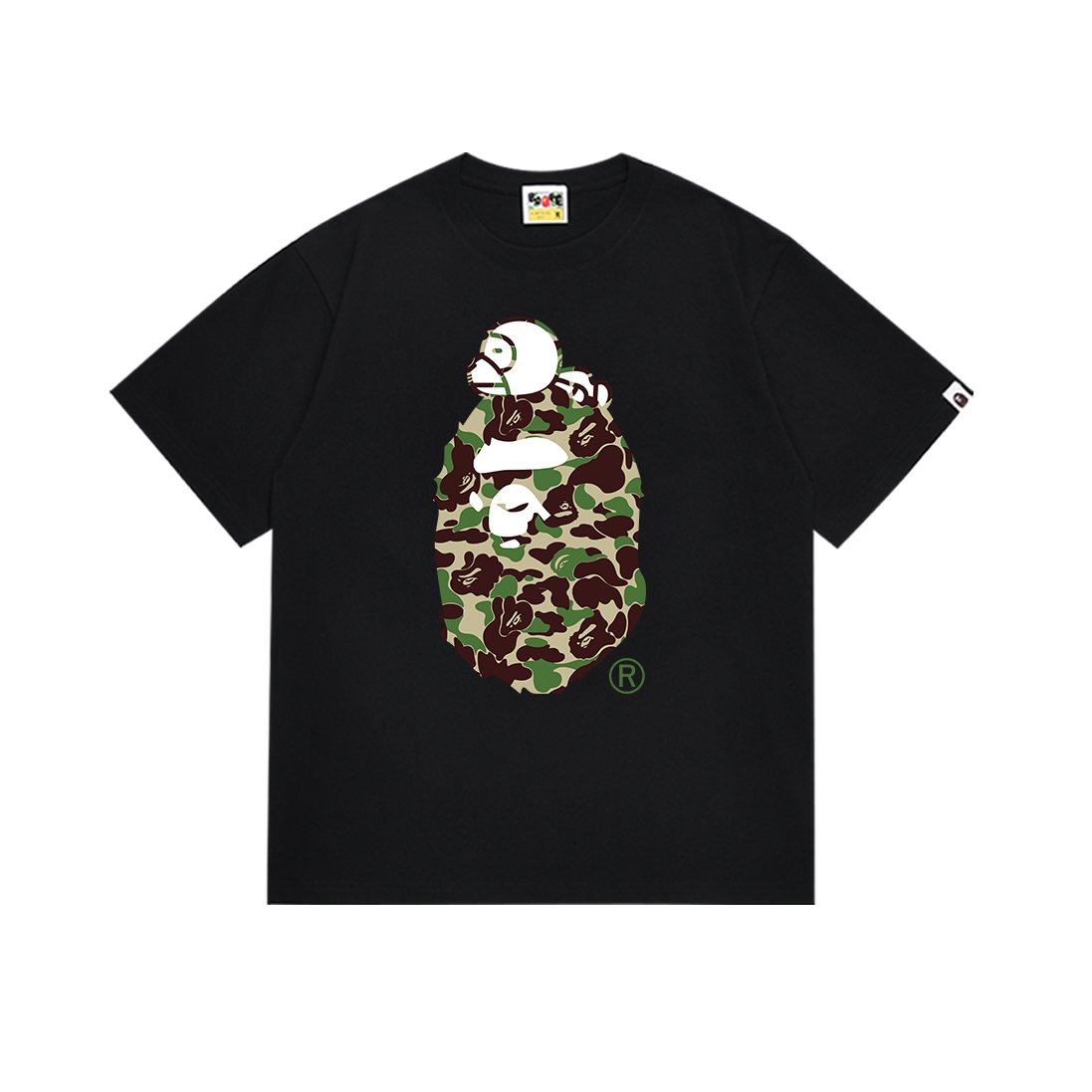BAPE Green Camo Ape Head Graphic T-Shirt — front