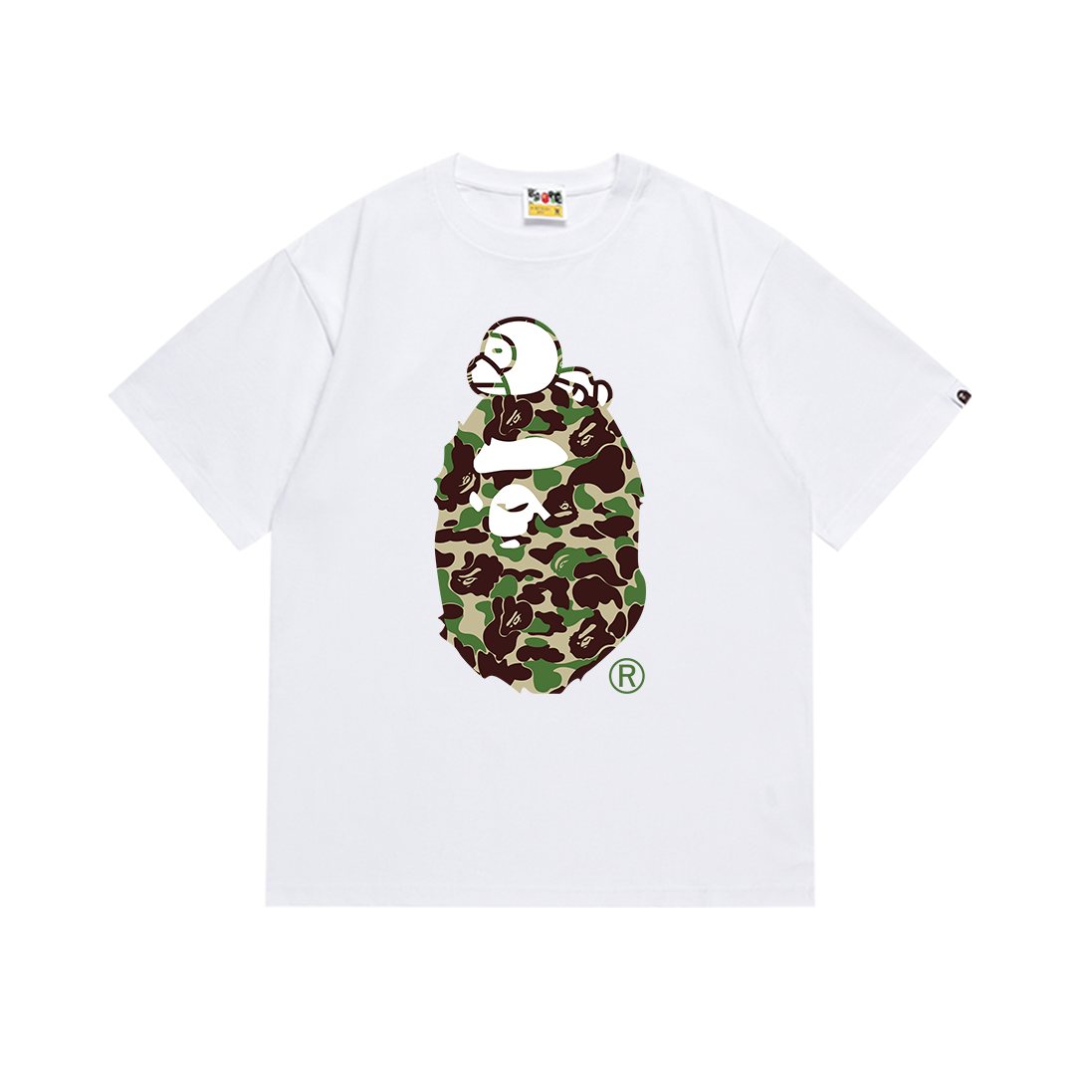 BAPE Green Camo Ape Head Graphic T-Shirt — front