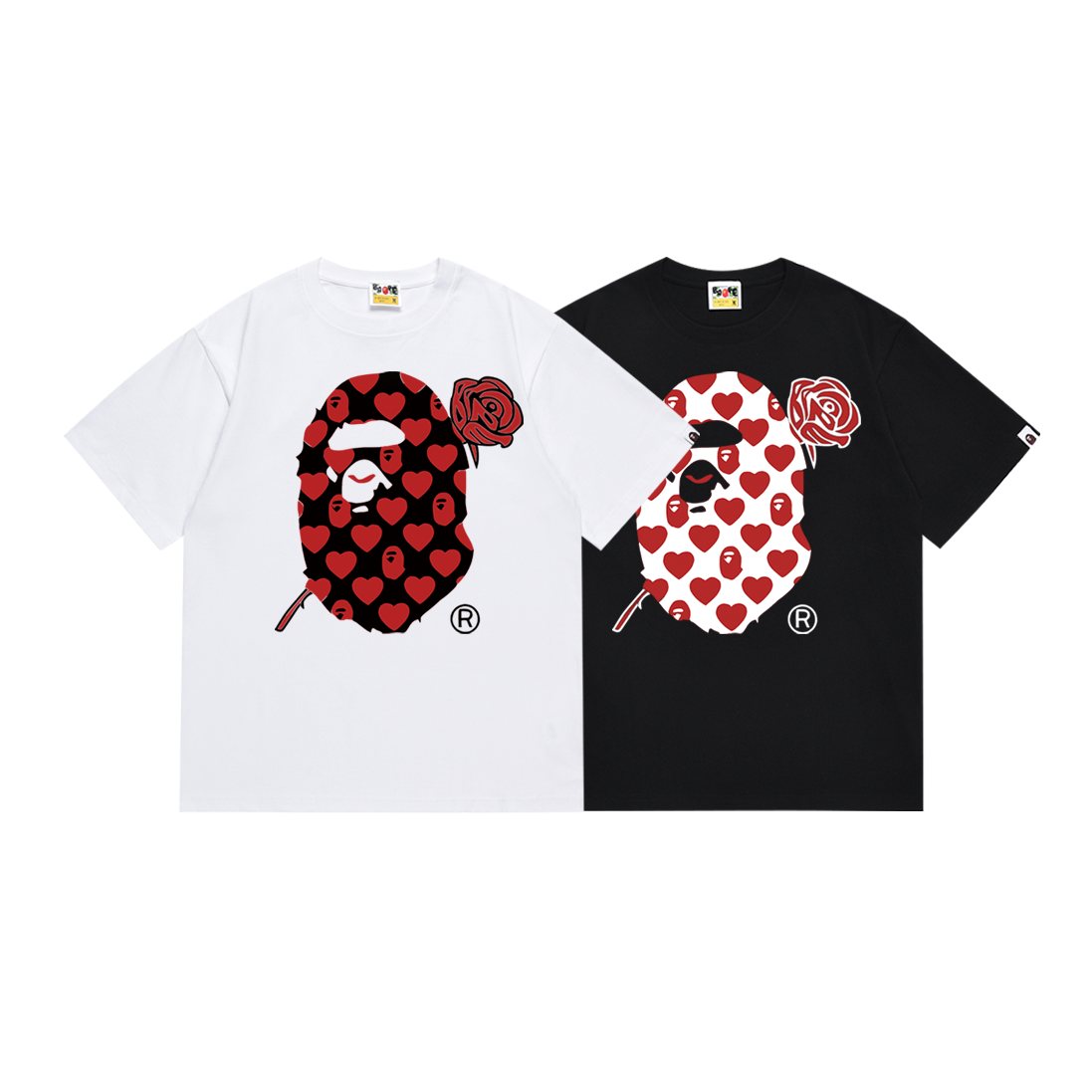 BAPE Heart Rose Graphic T-Shirt — comparison