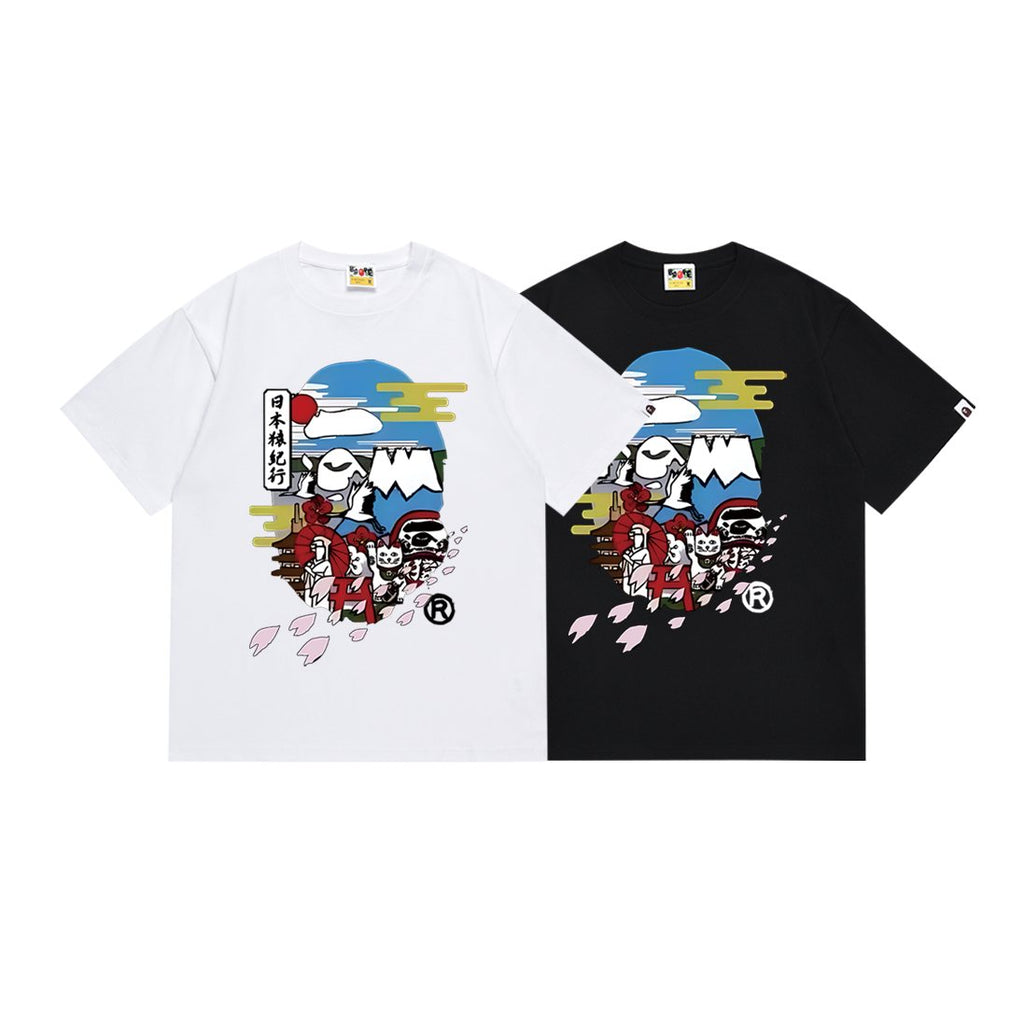 BAPE Cartoon Mountain Graphic T-Shirt — comparison