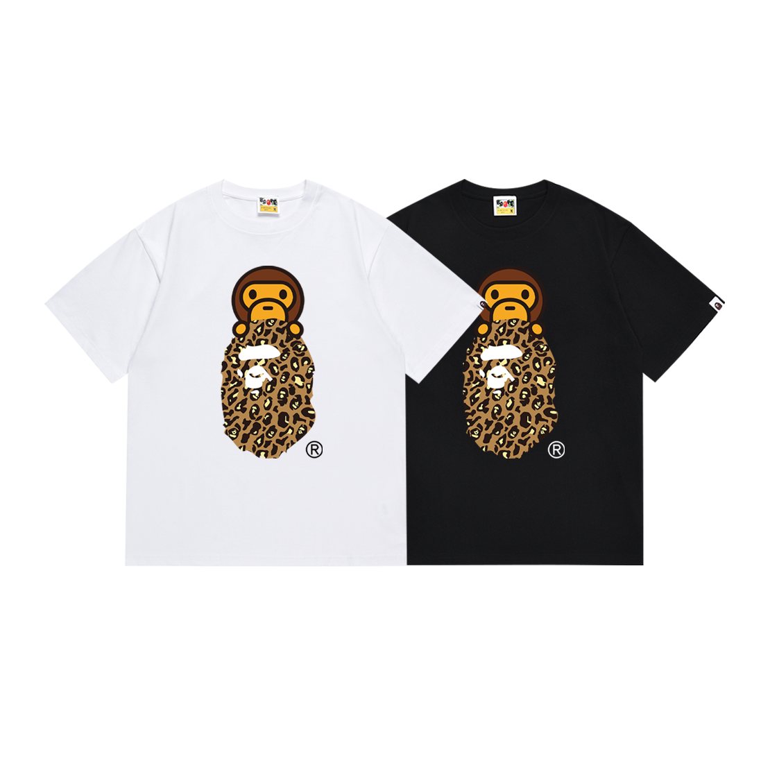 BAPE Tan Leopard Ape Graphic T-Shirt — comparison
