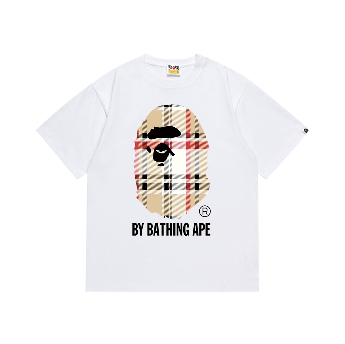 BAPE Check Ape-Face Graphic T-Shirt — front