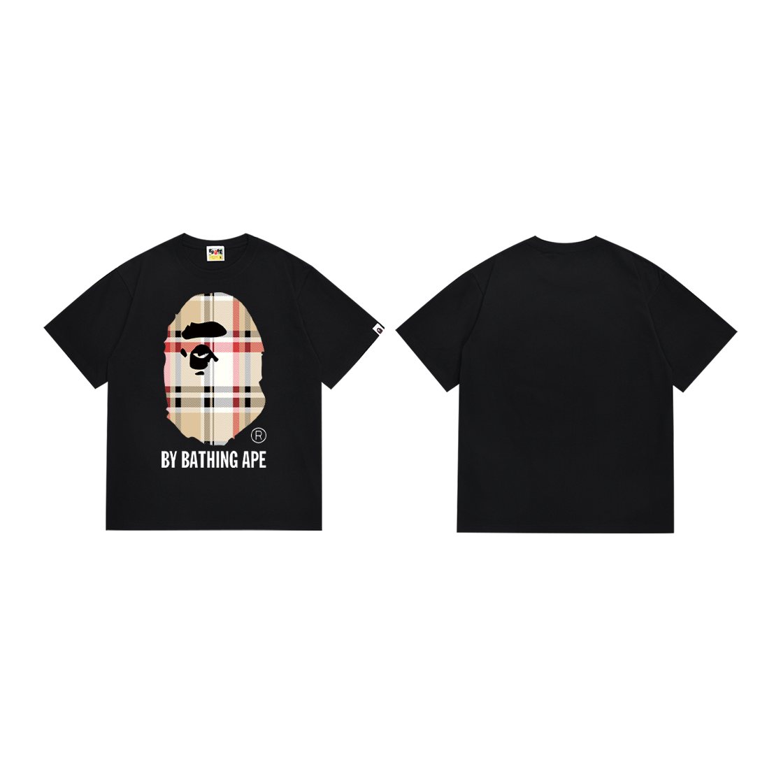 BAPE Check Ape-Face Graphic T-Shirt — front