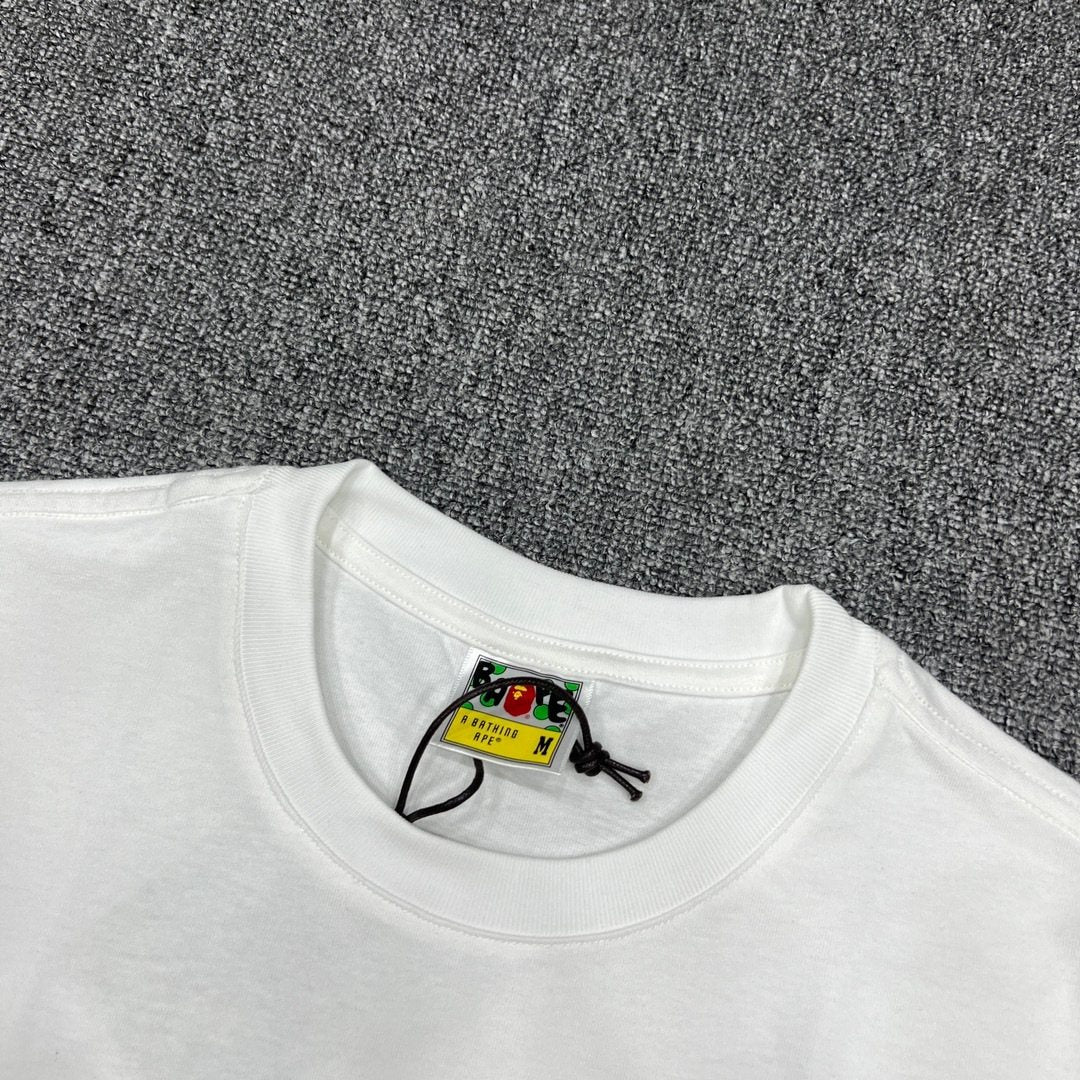 BAPE Green Camo Face Graphic T-Shirt — neck_label