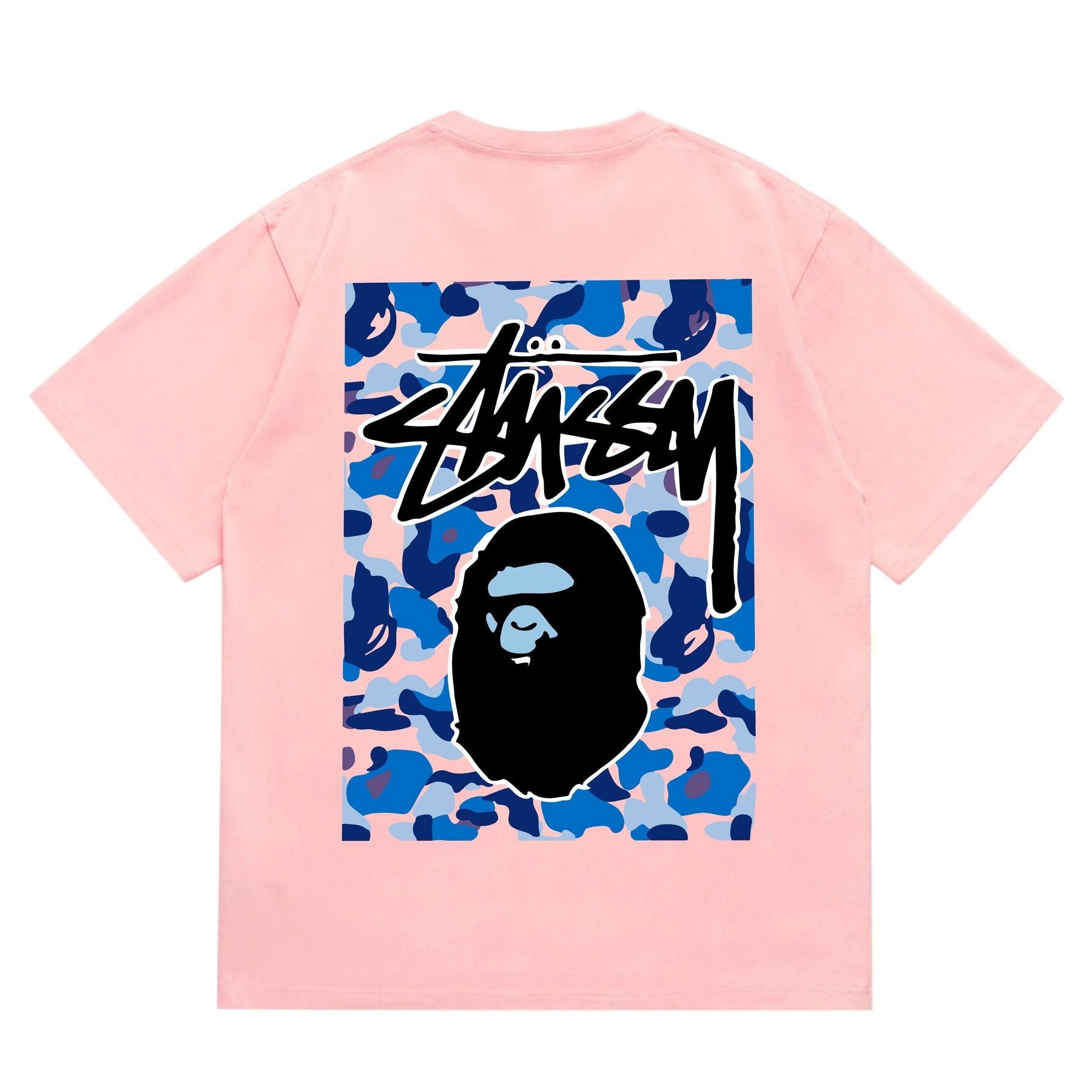 BAPE Blue Camo Black Ape Graphic T-Shirt — back
