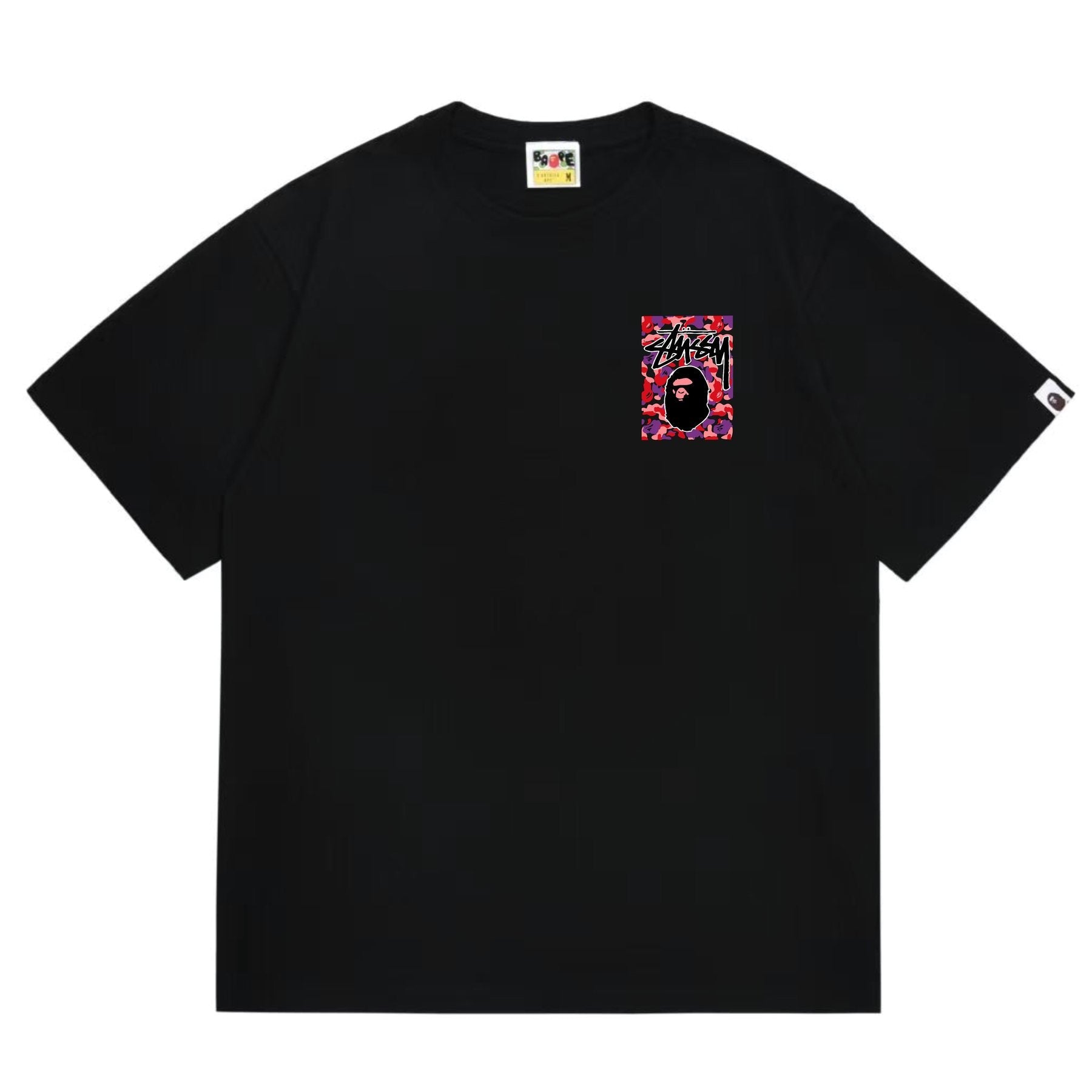 BAPE Warm Camo Black Ape Graphic T-Shirt — front