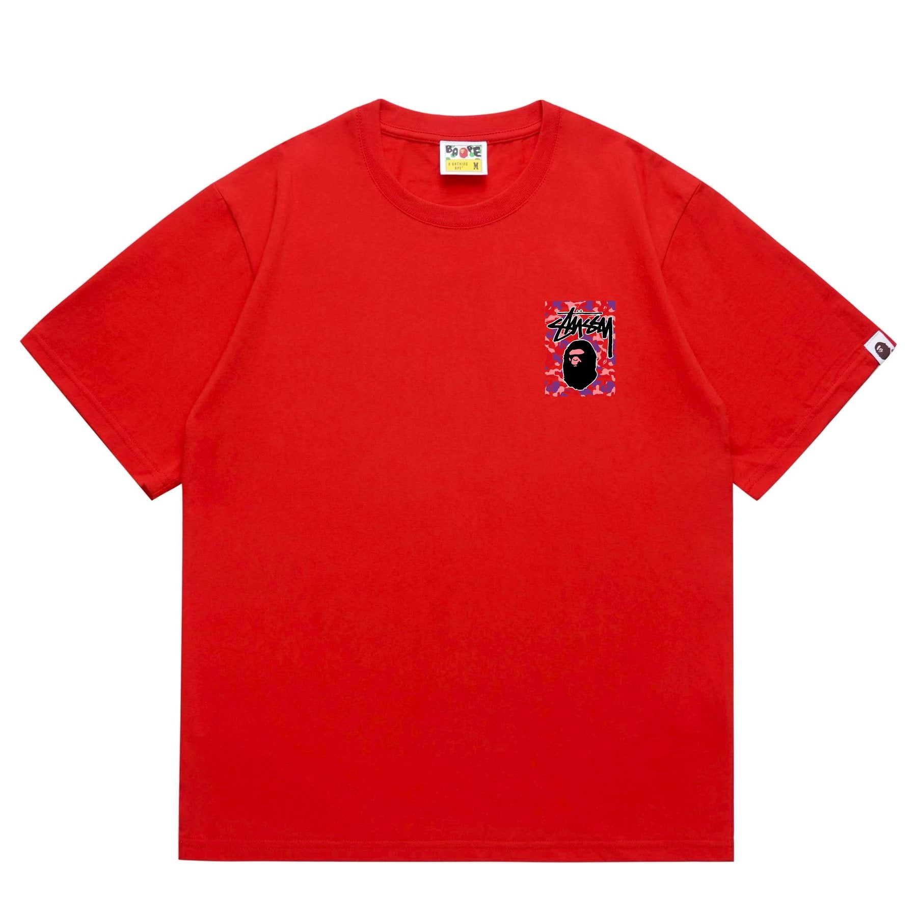 BAPE Warm Camo Black Ape Graphic T-Shirt — front