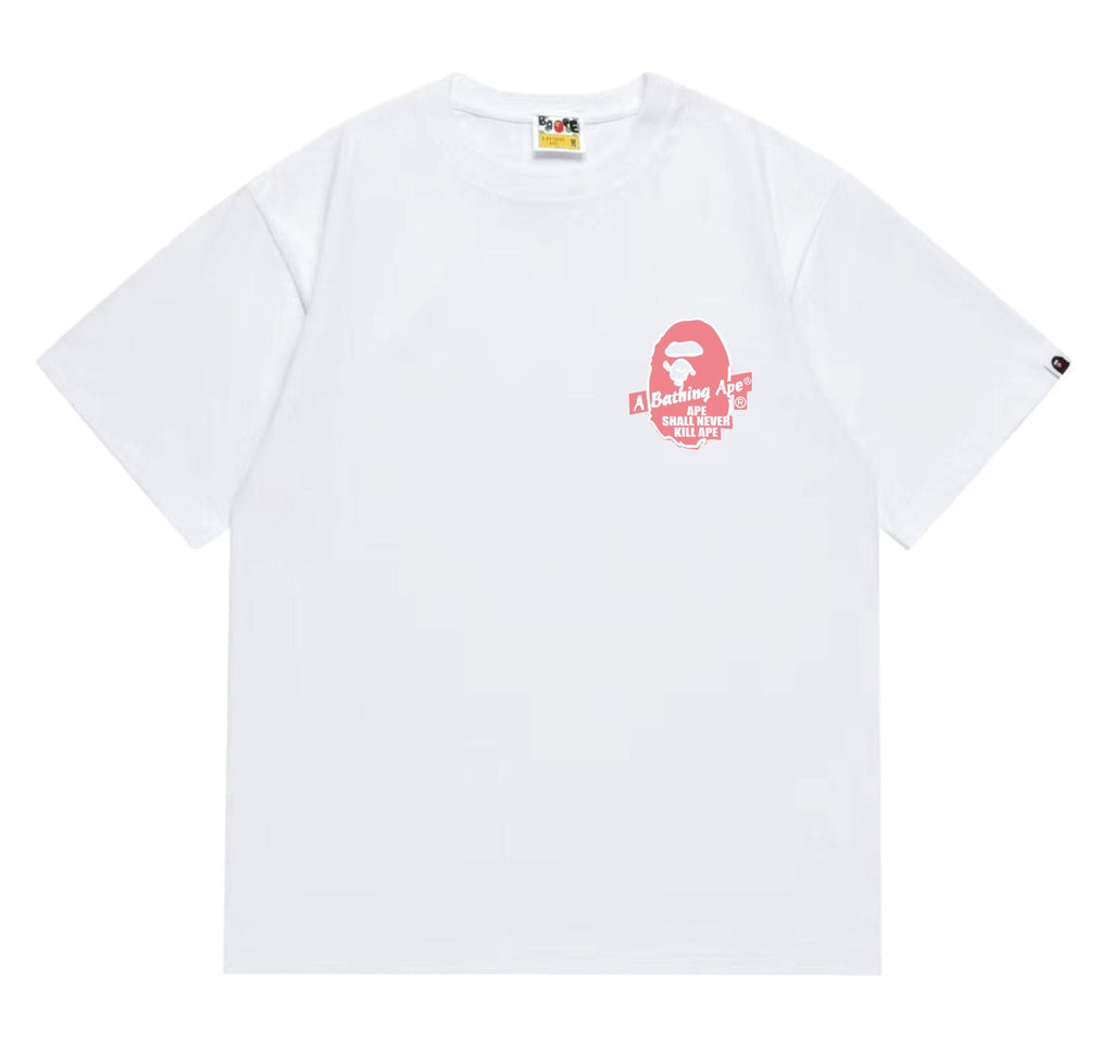 BAPE Pink Accent Ape Circle Graphic T-Shirt — front