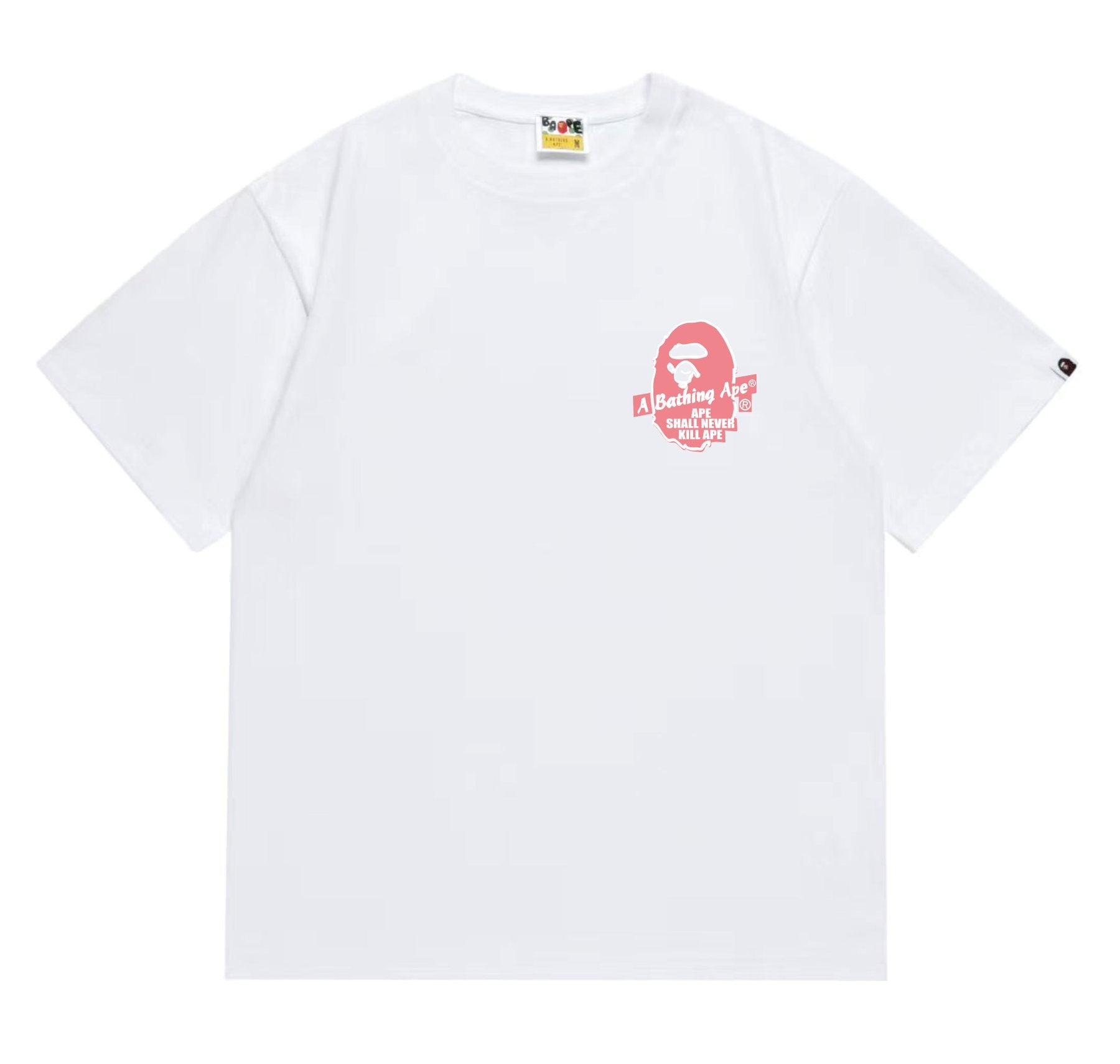 BAPE Pink Accent Ape Circle Graphic T-Shirt — front