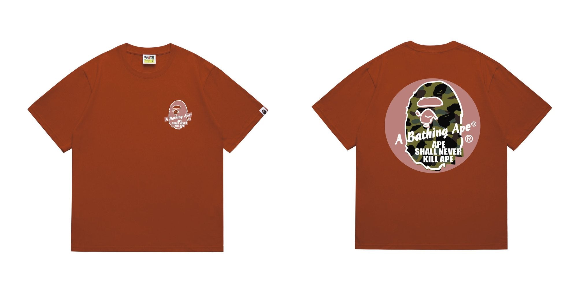 BAPE Pink Accent Ape Circle Graphic T-Shirt — hero