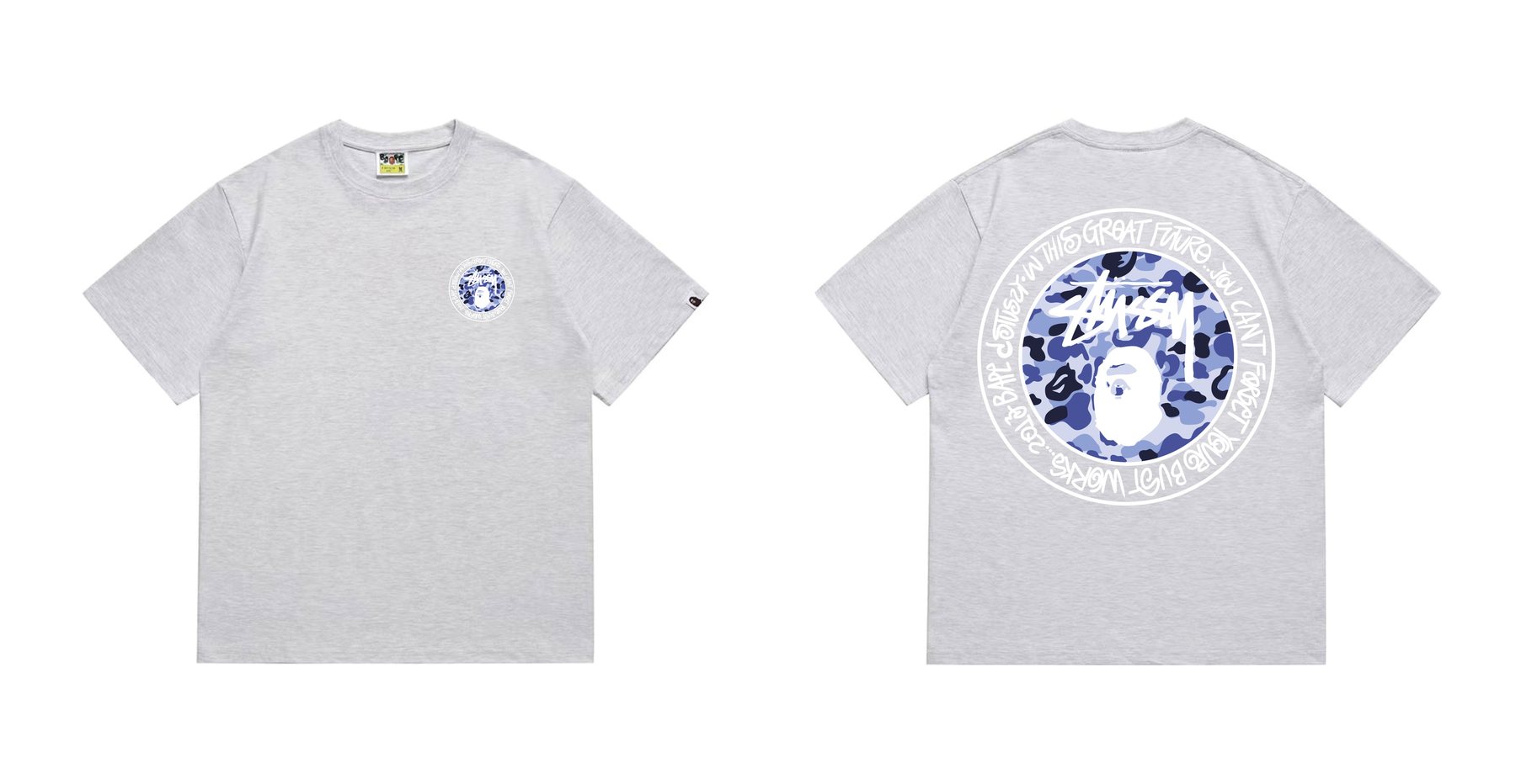 BAPE White-Ring Camo Back Graphic T-Shirt — comparison