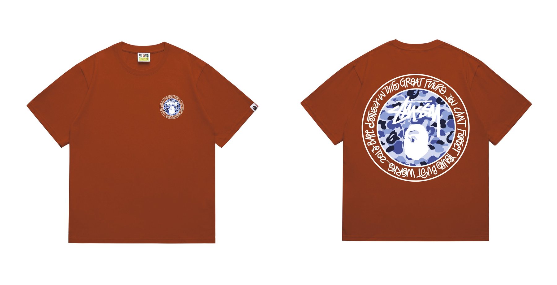 BAPE White-Ring Camo Back Graphic T-Shirt — comparison