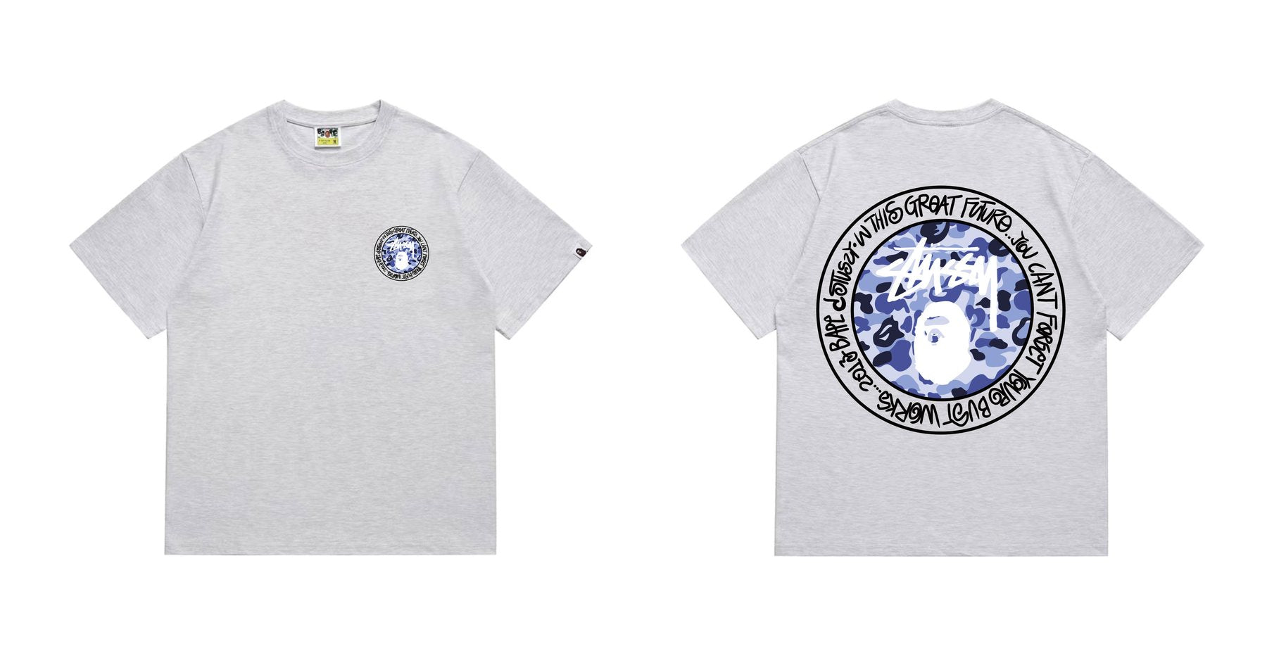 BAPE Circular Camo Back Graphic T-Shirt — comparison