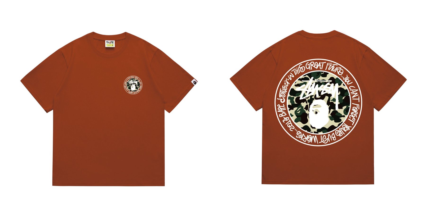 BAPE Circular Camo Ape Graphic T-Shirt — comparison