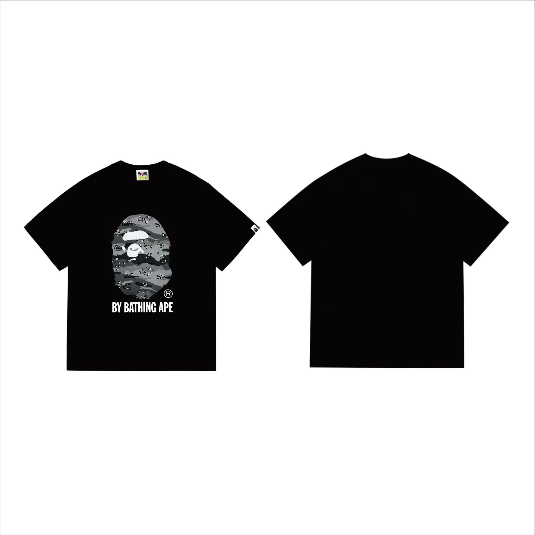 BAPE Grey/Blue Camo Ape Head T-Shirt — front
