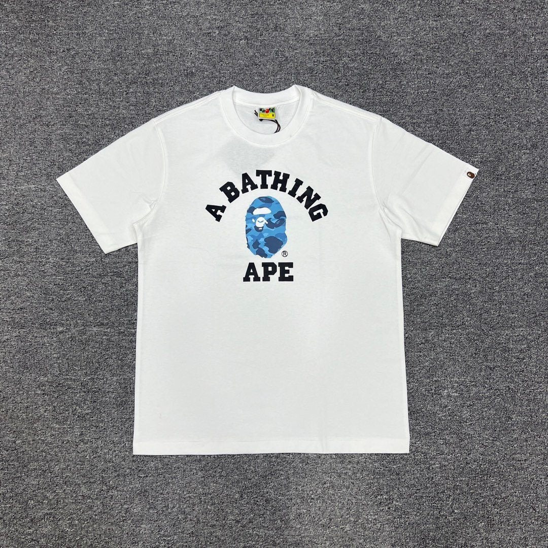 BAPE Blue Camo Ape Head Graphic T-Shirt — front