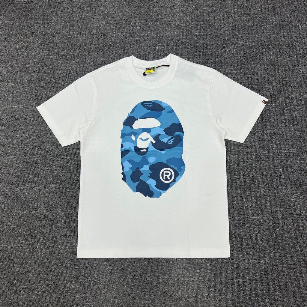 BAPE Blue Camo Ape Head Graphic T-Shirt — front