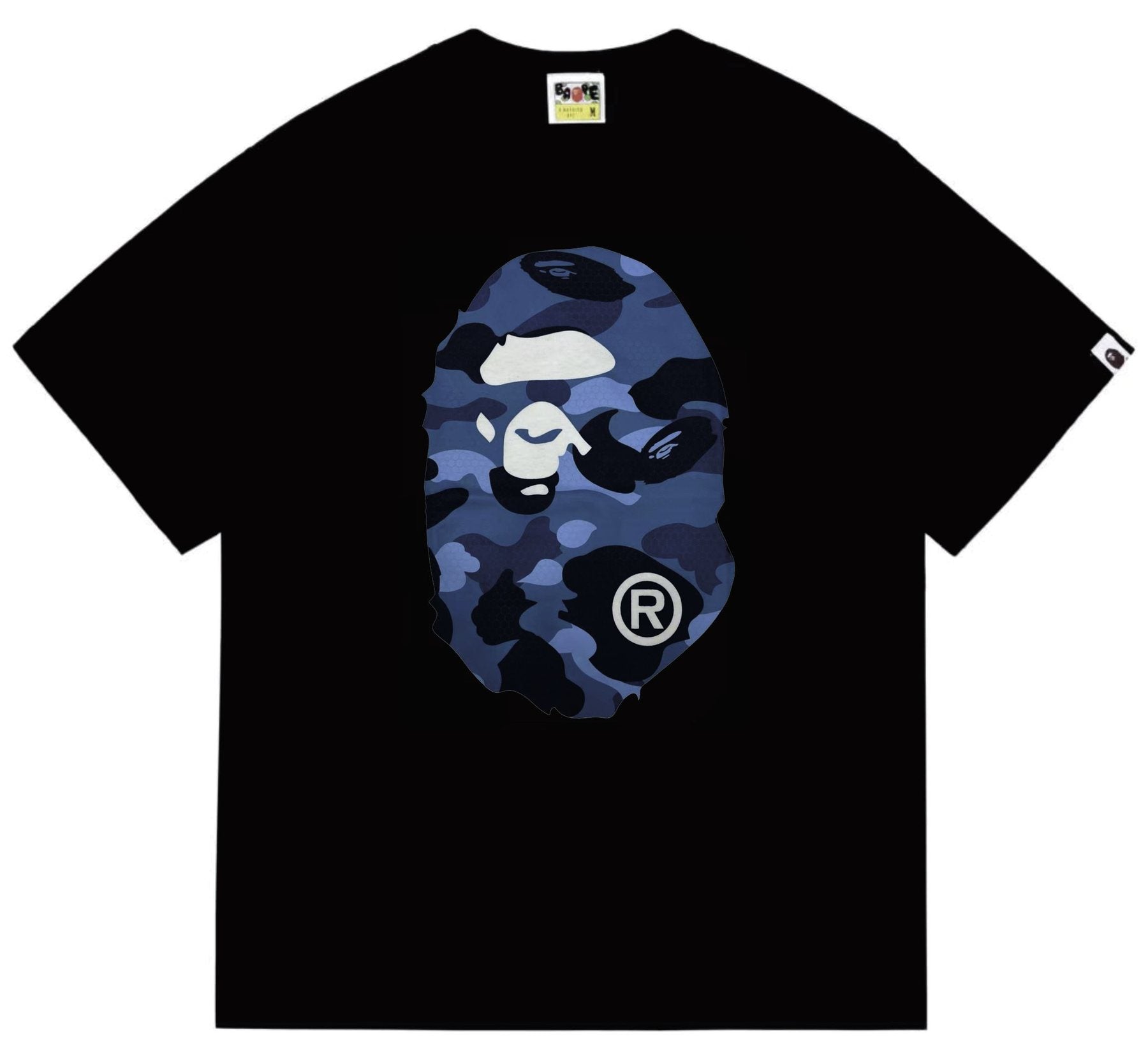 BAPE Blue Camo Ape Head Graphic T-Shirt — front