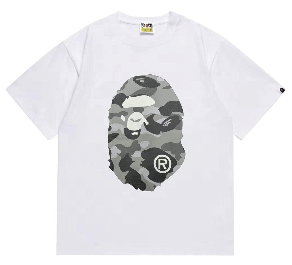 BAPE Grey Camo Ape Head Graphic T-Shirt — front