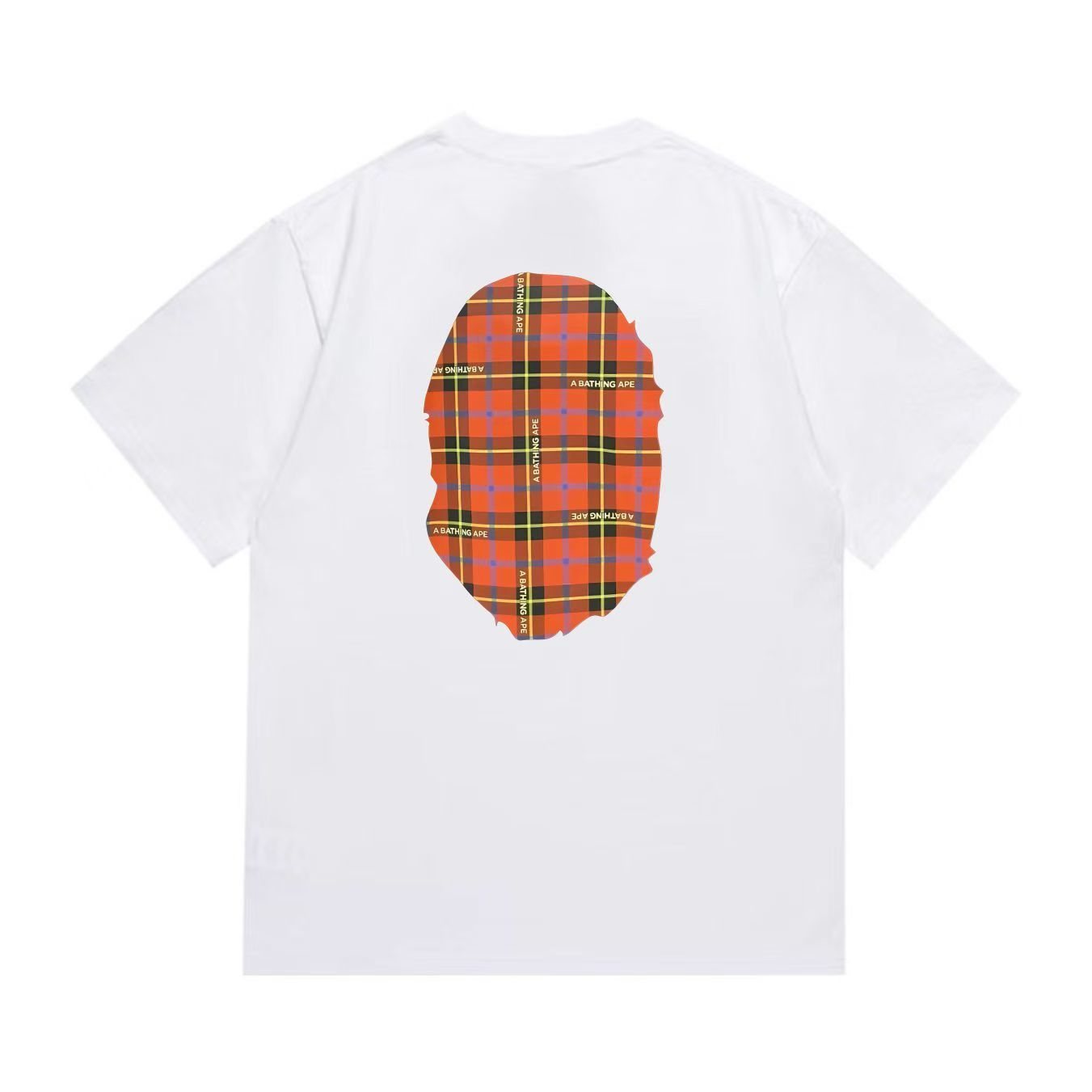 BAPE Plaid Ape-Head Graphic T-Shirt — back