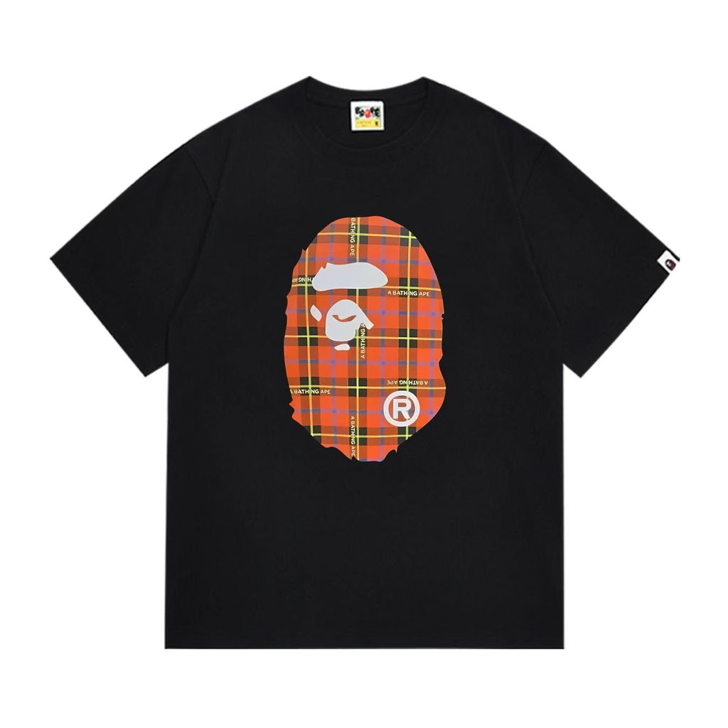 BAPE Plaid Ape-Head Graphic T-Shirt — hero