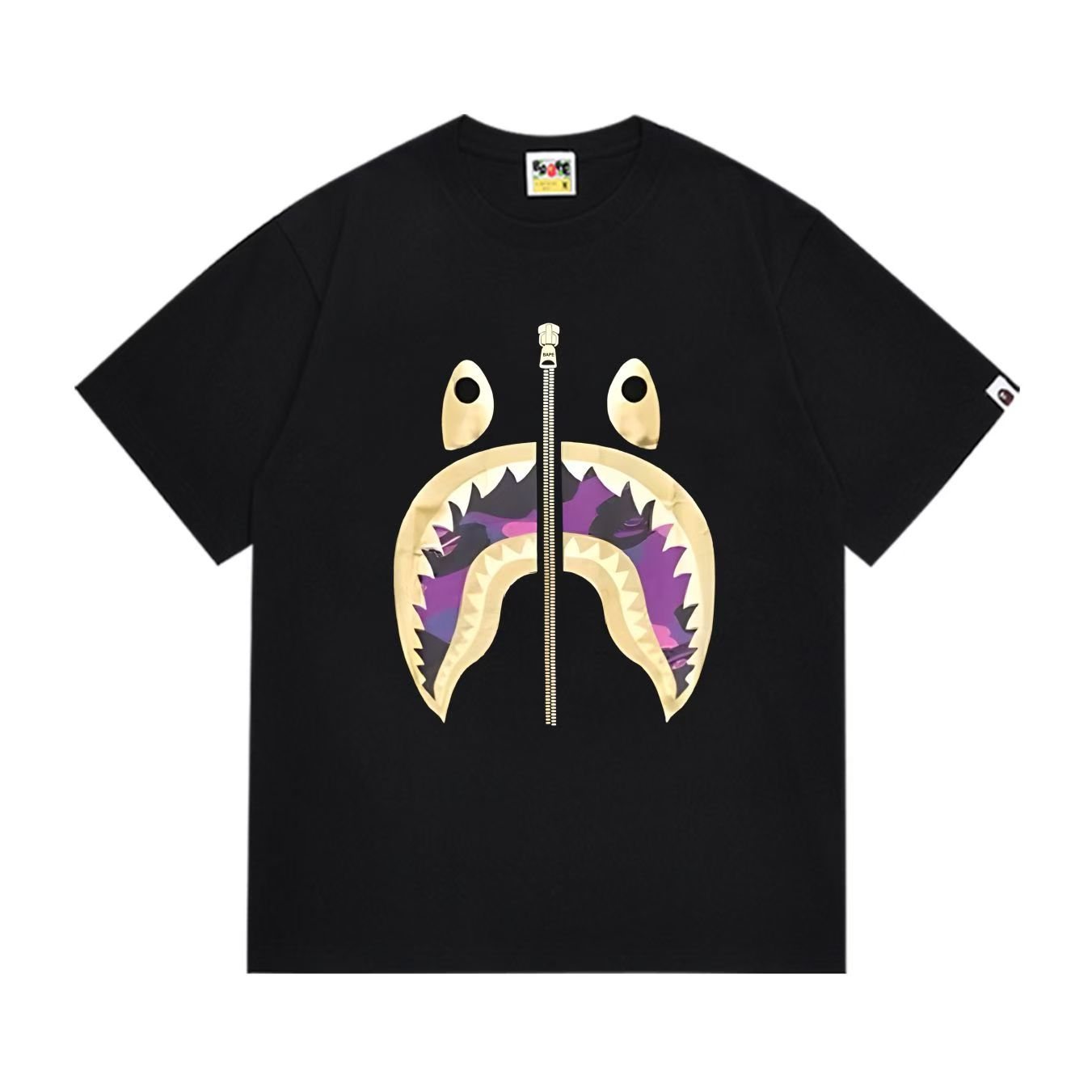 BAPE Shark Mouth Zipper Graphic T-Shirt — hero