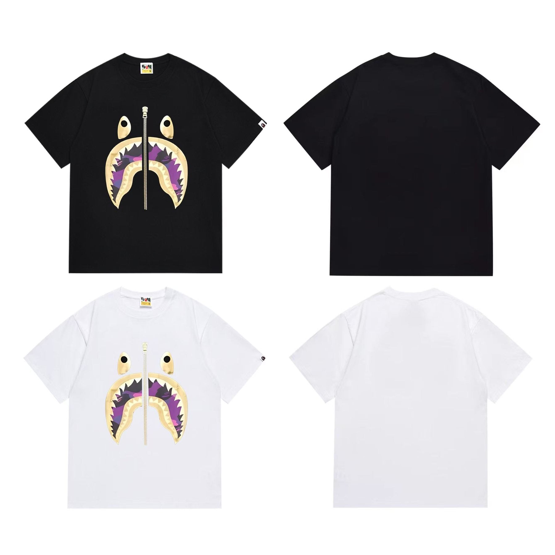 BAPE Shark Mouth Zipper Graphic T-Shirt — comparison