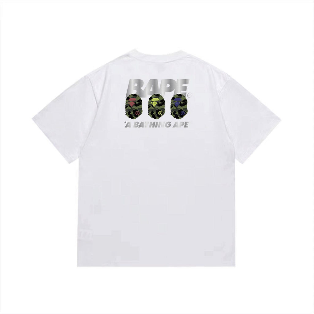 BAPE Three-Head Back Graphic Short-Sleeve T-Shirt — back