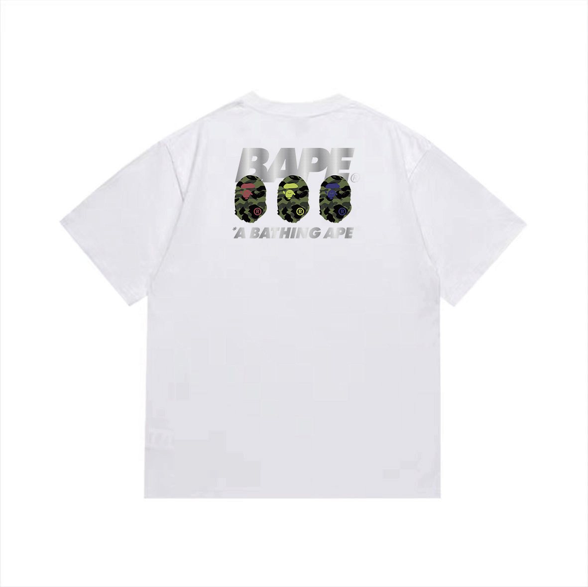 BAPE Three-Head Back Graphic Short-Sleeve T-Shirt — back