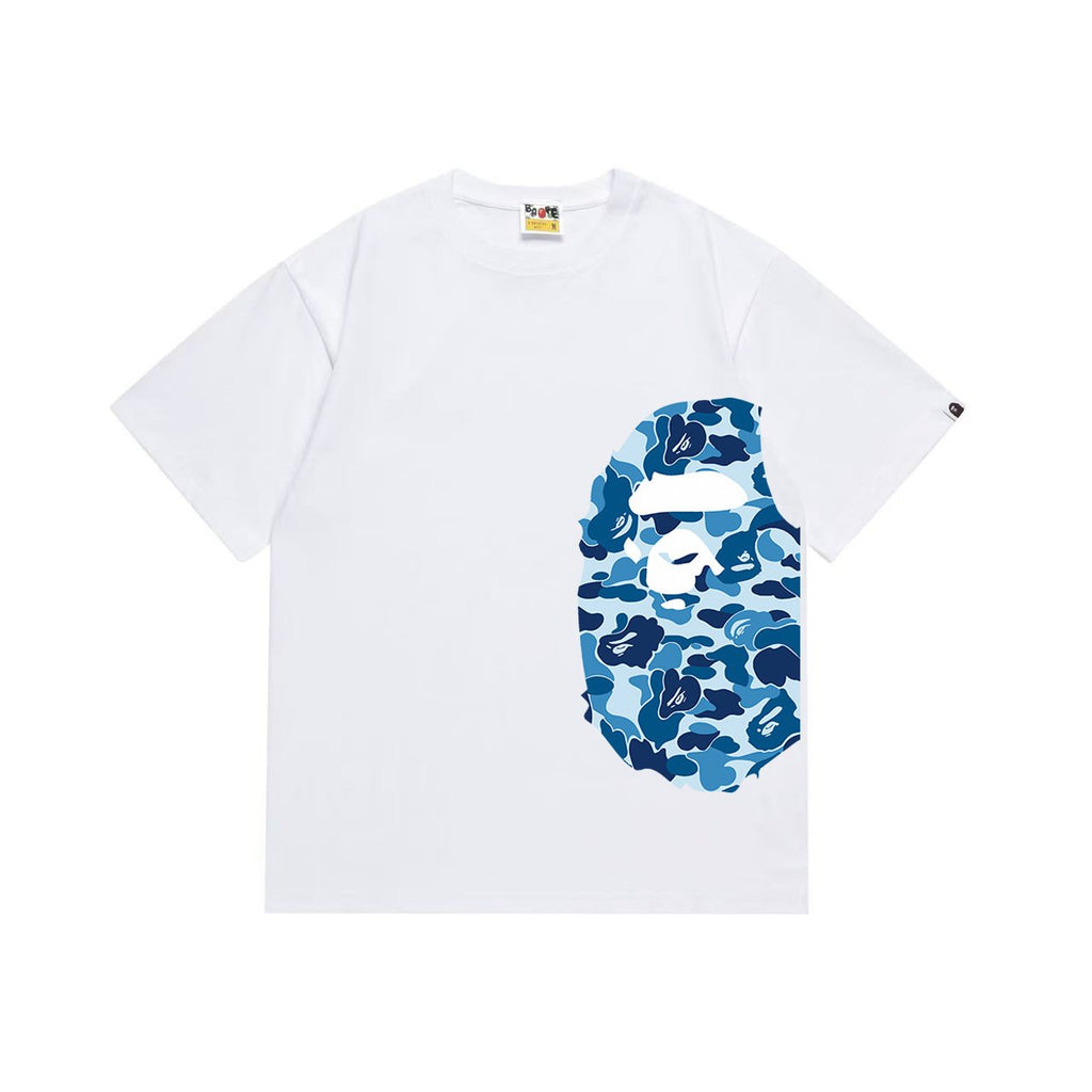 BAPE Blue Camo Ape-Head Graphic T-Shirt — front