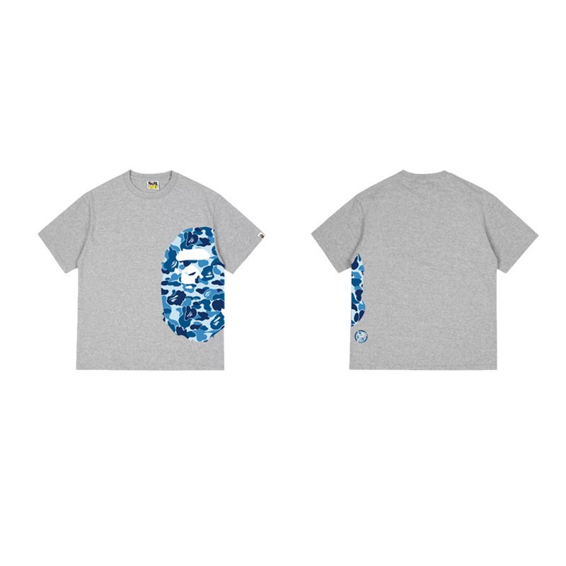 BAPE Blue Camo Ape-Head Graphic T-Shirt — front
