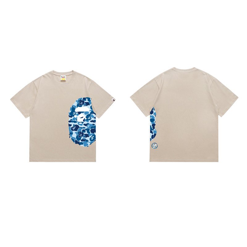 BAPE Blue Camo Ape-Head Graphic T-Shirt — front