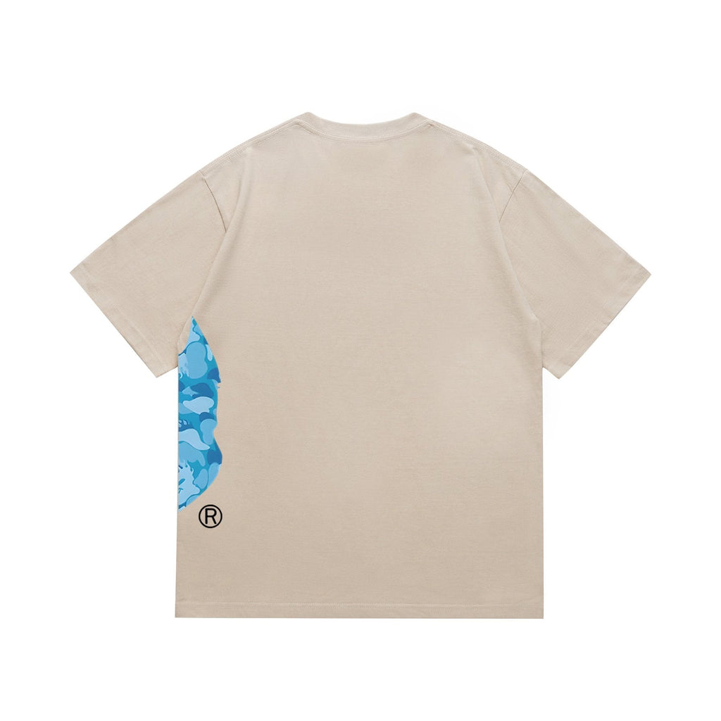 BAPE Blue Camo Ape-Head Side Graphic T-Shirt — back