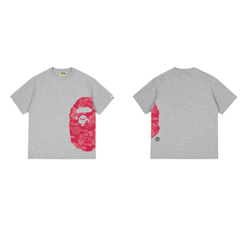 BAPE Pink Ape Face Side Graphic T-Shirt — front