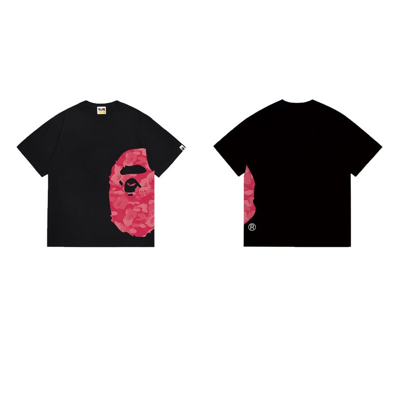 BAPE Pink Ape Face Side Graphic T-Shirt — front