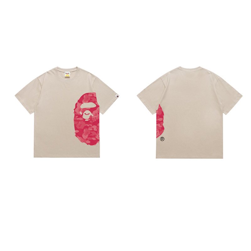 BAPE Pink Ape Face Side Graphic T-Shirt — front