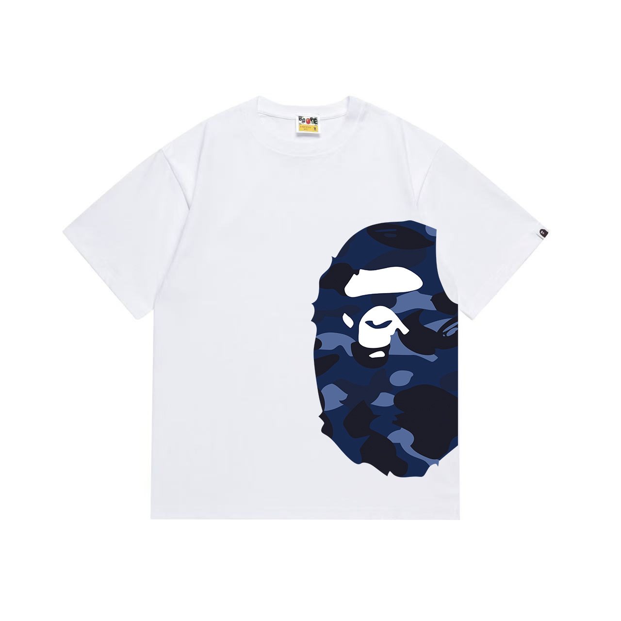 BAPE Blue Camo Ape-Head Graphic T-Shirt — front